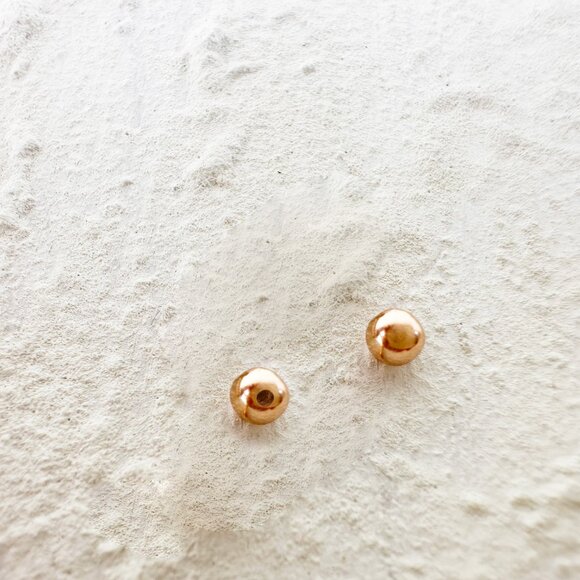 18K Solid Gold ball earrings, genuine solid gold studs, fine jewelry, luxury - Picture 3 of 7
